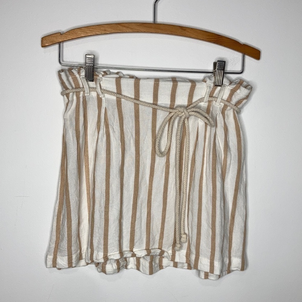 American Eagle Outfitters linen blend striped mini skirt size medium